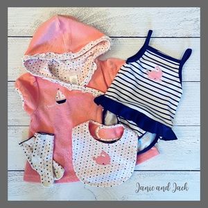 Janie and Jack Girls Swimwear Set Size 6-12 Months